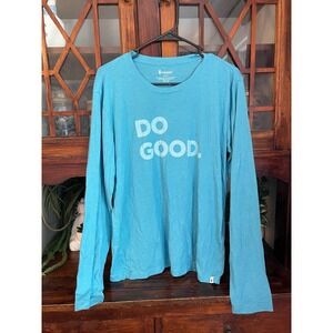 Cotopaxi Mens Medium‎ Do Good Long Sleeve T-Shirt Organic Cotton Blend Blue